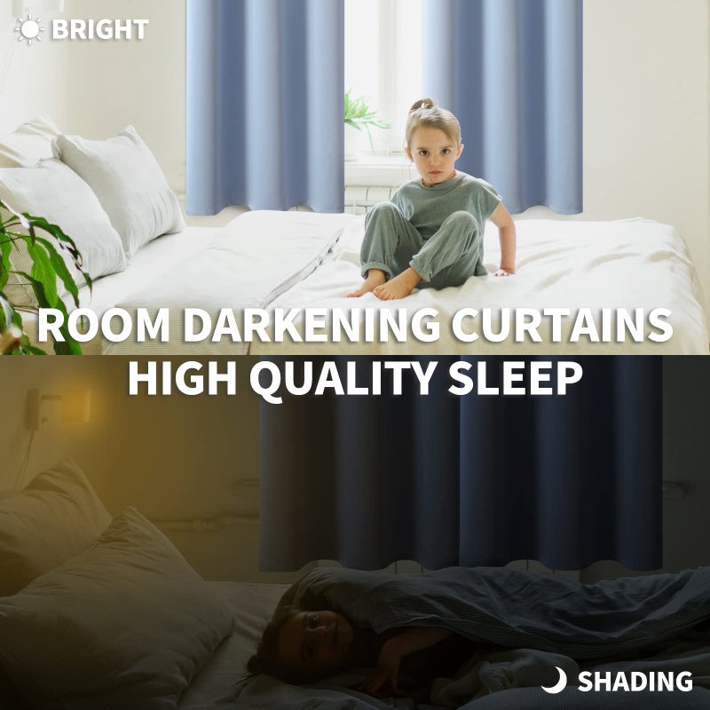 BGment Blackout Curtains for Living Room - Grommet Thermal Insulated Room Darkening Curtains for Bedroom, 2 Panels of 52 x 84 Inch, Spa Blue - Image 3